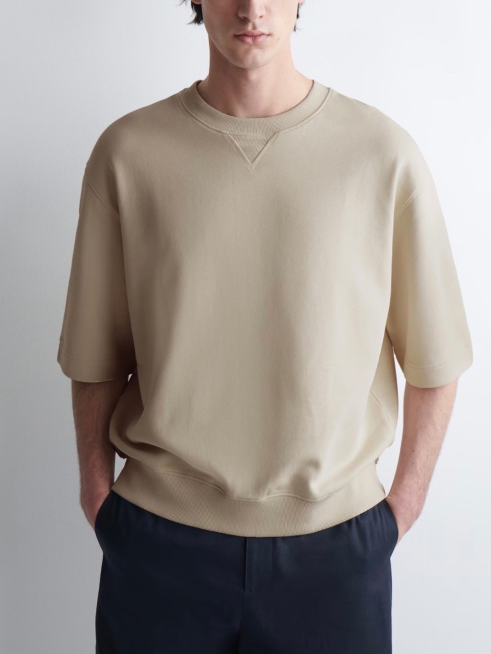 COS men Oversized short-sleeved cotton sweatshirt M